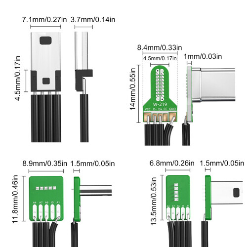 Cabo de transferência USB-C para USB de silicone, 480 Mbps 2