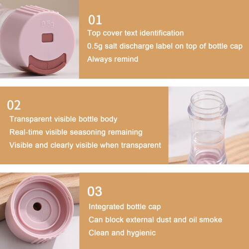 Pot à épices double compartiment à double tête 500 ml 2