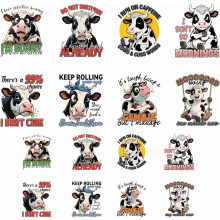 Σιδερένιες Μεταφορές Cow and Sarcastic DTF 16 τεμάχια