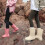 Botas de chuva femininas impermeáveis de cano curto, antiderrapantes e com cano largo. 4