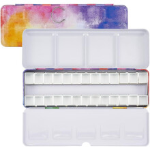 Travel Watercolor Palette with 26 Empty Half Pans Metal