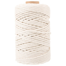 Cotton rope beige heavy duty 5 mm for macrame