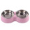 HBASD dog double bowl stainless steel pink 4