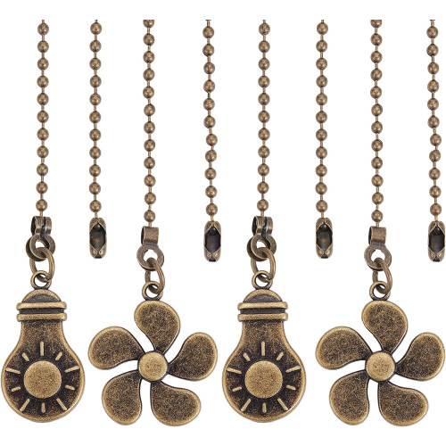 Beaded Ball Pull Chain Extenders Four-Leaf Clover Antique
