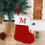Chaussettes de Noël rouges tricotées avec initiales 3