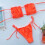 Orangefarbenes, gerafftes Bikini-Set mit Push-up-Polsterung 6
