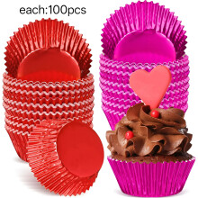 ACDANC Valentine's Day cupcake liners foil and paper 200 pcs