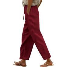 Leinenhose für Damen, zierlich, aus Gaze, lässig, für den Sommer, Loungewear