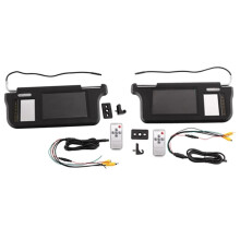 1 Set 7Inch Black Car Sun Visor Rear View Mirror Screen LCD Monitor 2 Channel Video