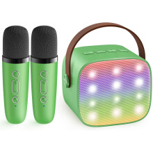 Mini Karaoke Machine with 2 Wireless Mics Purple