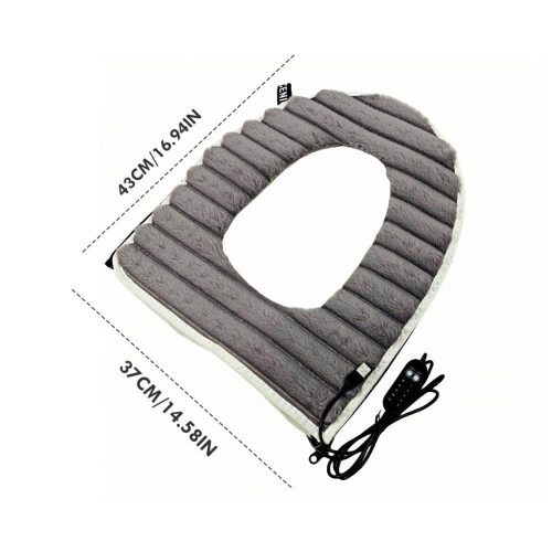 Θερμαινόμενο κάλυμμα λεκάνης USB από φλις 17x14,6 ίντσες 1