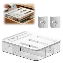 Organizador de bolsas Ziploc para cajón de cocina y montaje en pared