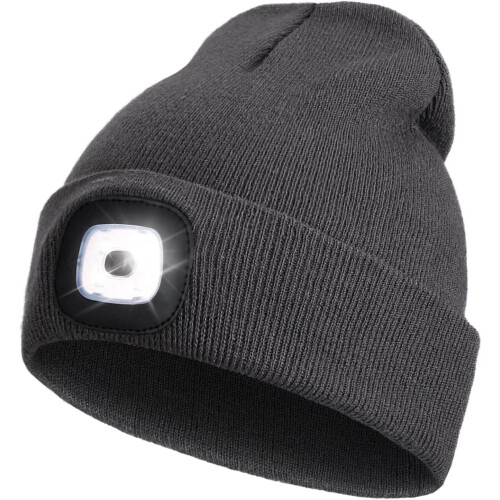Bonnet avec lampe frontale LED pour enfants, rechargeable par USB