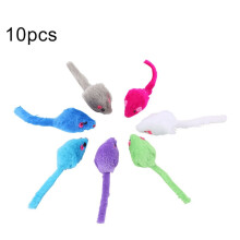 Plush Cat Teaser Toys with Squeaker and Feather – 10 pcs