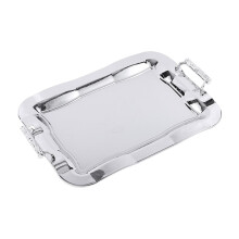 Bandeja de servir de acero inoxidable de 11,8 x 8,5 pulgadas.