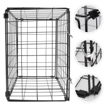 1Pc Portable Folding Black Cat Cage for Pet Supplies and Secure Car Travel