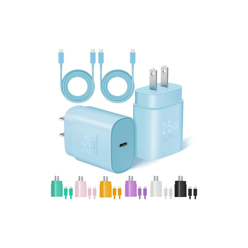 25W Usb-C Fast Charger With 6Ft Cable 2-Pack Blue 900223167743
