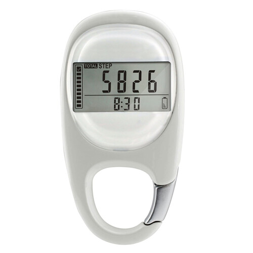 Digital pedometer with clip, 7-day memory, step and