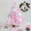 Mini pink artificial Christmas tree with LED lights and 1