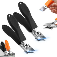 Upgraded Wide-Opening Anti-Splash Slanted Nail Clipper, Curved Toenail Clippers for Ingrown Nails – Compatible with All Users