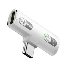Adaptador USB C 2 en 1 para carga y audio