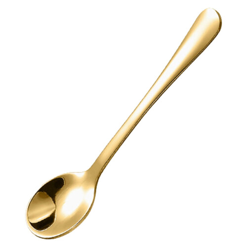 Colher redonda extra pequena em aço inoxidável dourado (2,87 polegadas)