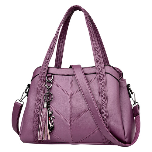 Große Ledertasche für Damen mit 3 Fächern