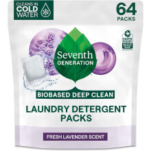 Pachete de detergent de rufe cu lavandă, pe bază bio, 64 bucăți