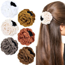 Cinaci 6 Pieces 9cm/3.5" Retro Flower Rose Hair Claws Clips with Strong Hold Floral Updo Hair Clips Barrettes Accessories for Women Girls