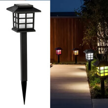 LED-padverlichting op zonne-energie, warm wit, kleurrijk, 12 stuks