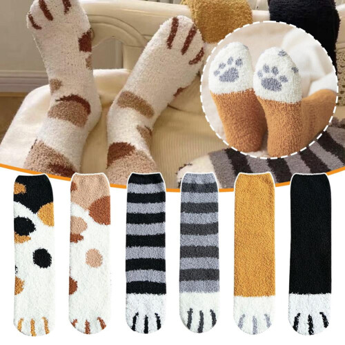 Γυναικείες κάλτσες Cat Paw, μαλακές, θερμικές, ζεστές κάλτσες μέχρι τη μέση της 2