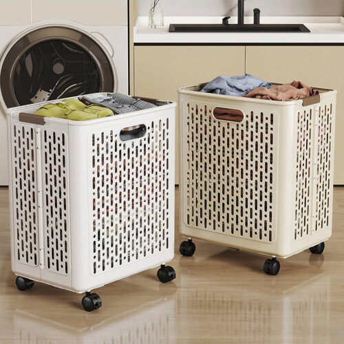 Panier à linge pliable avec poignées en plastique (1 pièce) 1