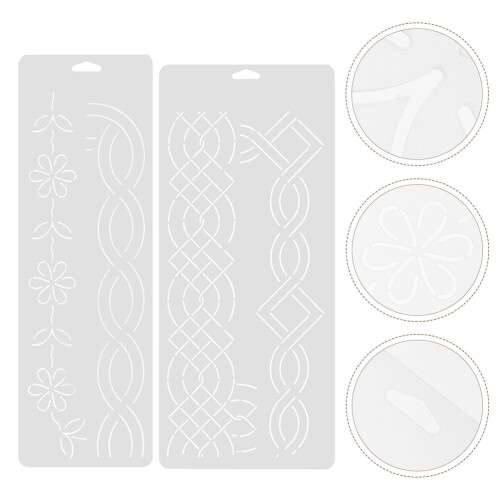 White plastic quilting templates for sewing and crafting