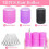 Selbstklebende Haarwickler-Sets mit Clips, 18-teilig, rosa 2