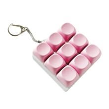 Μπρελόκ fidget clicker 9 κλειδιών ροζ