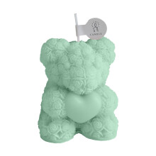 Bougie parfumée ours en forme de cœur et de roses pour la Saint-Valentin,