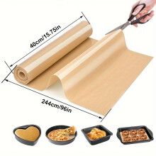 (40cm/15.75in*244cm/96in) Oprolbare herbruikbare antiaanbaklaag siliconen bakmat, hittebestendige grillmat, deegrolmat, antislip