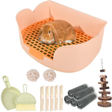 Rohový dizajn záchodovej misky pre zajačiky 15,5x11,1x6,2 palca, oranžová