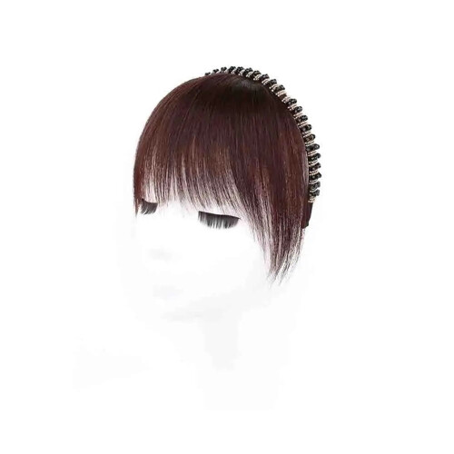 Fascia per capelli con cristalli e frangia liscia in capelli umani.