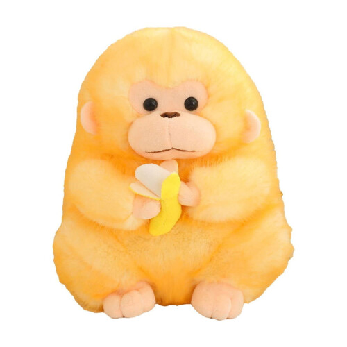 Monkey Plush Toy Eating Banana9Inch