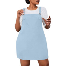 Naisten plus-kokoinen pinafore-mekko taskuilla ja