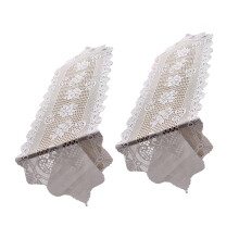 White lace table doilies handmade crochet floral 2 pcs