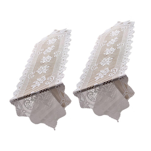 White lace table doilies handmade crochet floral 2 pcs