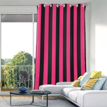 Blackout Curtains Pink Black Stripe 84x52 Inch Thermal