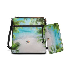 Dámska crossbody kabelka a peňaženka z umelej kože, sada 1