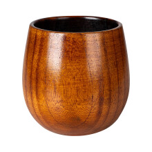 Tasse à thé/café Big Belly en bois massif de 300 ml, anti-brûlure