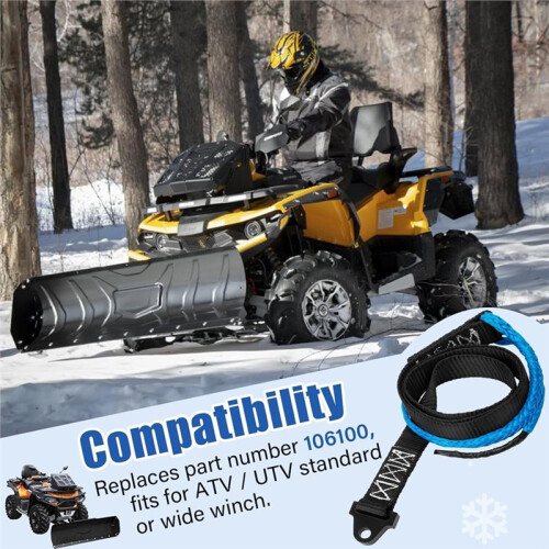 Cinta de Arado de 64 Polegadas para Guincho de ATV/UTV, Resistente, Peças de Acessórios para Arado de Neve de ATV, Substitui 106100 2
