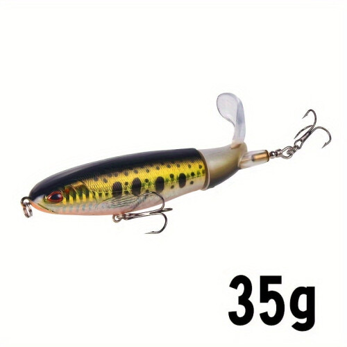 Topwater Popper Köder Hartkörper mit weichem, rotierendem Schwanz2