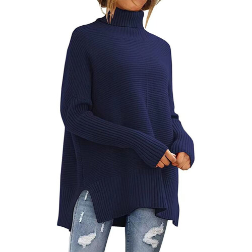 Damen-Winterpullover, einfarbig, locker gestrickt 1
