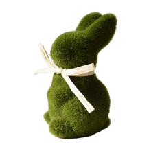 Osterdeko mit beflocktem Hasen – Flauschige Hasenfigur mit